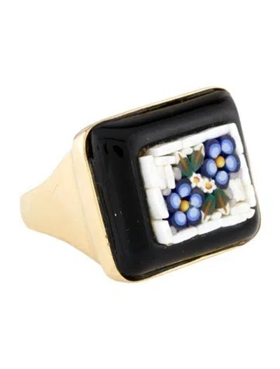 Pre-owned Tagliamonte Glass Micromosaic Cocktail Ring In Multi