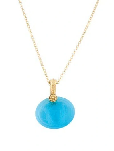 Pre-owned Tagliamonte Glass Pendant Necklace, 23.75" In Multi