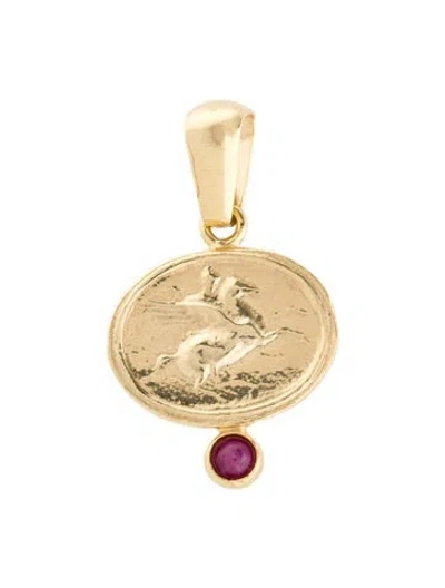 Pre-owned Tagliamonte Glass-filled Ruby Pendant In Multi