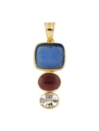 Pre-owned Tagliamonte Goshenite & Venetian Intaglio Pendant, 1.75" In Multi