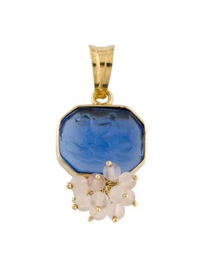 Pre-owned Tagliamonte Intaglio & Chalcedony Pendant In Multi