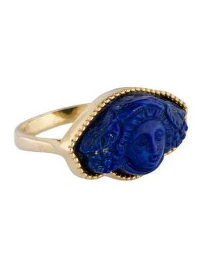 Pre-owned Tagliamonte Lapis Lazuli Bacchus Cocktail Ring In Multi