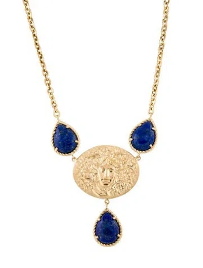Pre-owned Tagliamonte Lapis Lazuli Medusa Necklace, 19.25" In Multi