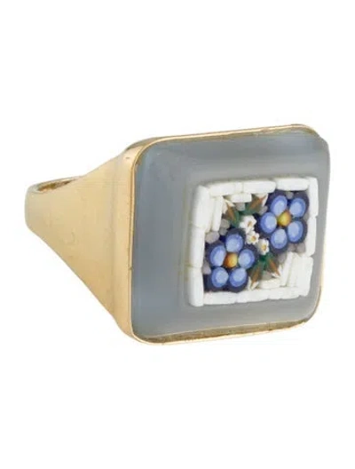 Pre-owned Tagliamonte Micro Mosaic Cocktail Ring In Multi