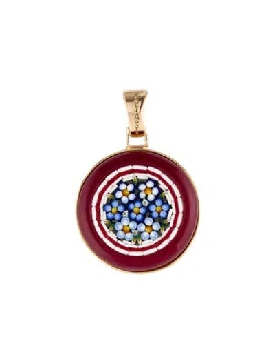 Pre-owned Tagliamonte Micro-mosaic Pendant Enhancer, 1.75" In Multi