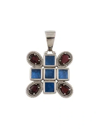 Pre-owned Tagliamonte Mother Of Pearl & Glass Pendant, 1.75" In Multi