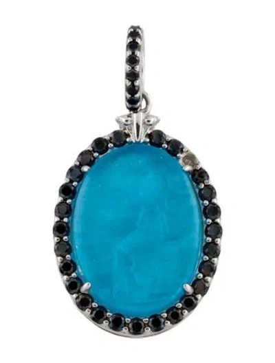 Pre-owned Tagliamonte Mother Of Pearl Doublet Intaglio & Spinel Pendant In Multi