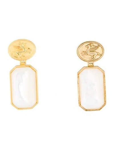 Pre-owned Tagliamonte Mother Of Pearl Pegasus Drop Earrings In Multi