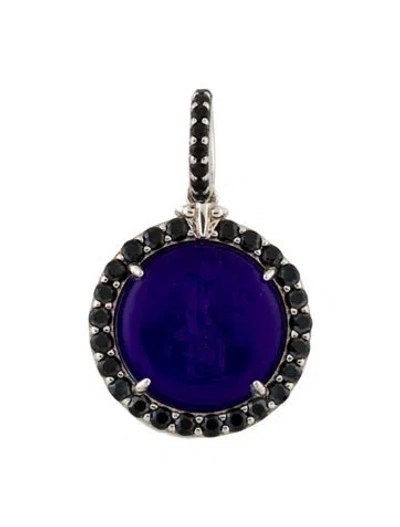 Pre-owned Tagliamonte Mother Of Pearl, Spinel & Glass Intaglio Pendant, 1.25" In Multi