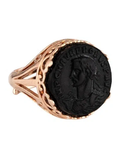 Pre-owned Tagliamonte Onyx Cameo Julius Cesar Ring In Multi
