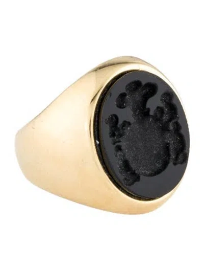 Pre-owned Tagliamonte Onyx Crest Intagliio Signet Ring In Multi