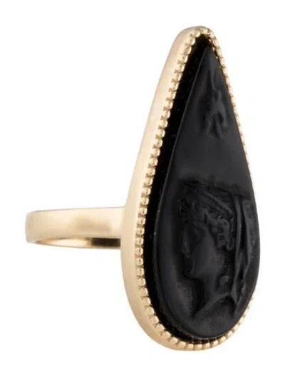 Pre-owned Tagliamonte Onyx Owl Ring In Multi
