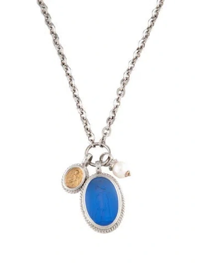 Pre-owned Tagliamonte Pearl & Venetian Cameo Pendant Necklace, 19.5" In Multi