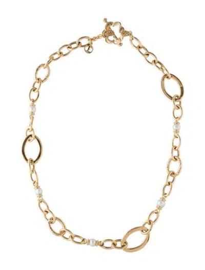 Pre-owned Tagliamonte Pearl Chain Necklace, 24" In Multi