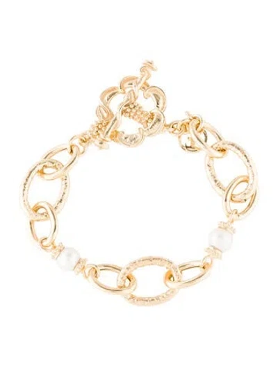 Pre-owned Tagliamonte Pearl Link Bracelet, 7" In Multi