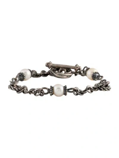 Pre-owned Tagliamonte Pearl Station Bracelet, 7.5" In Multi