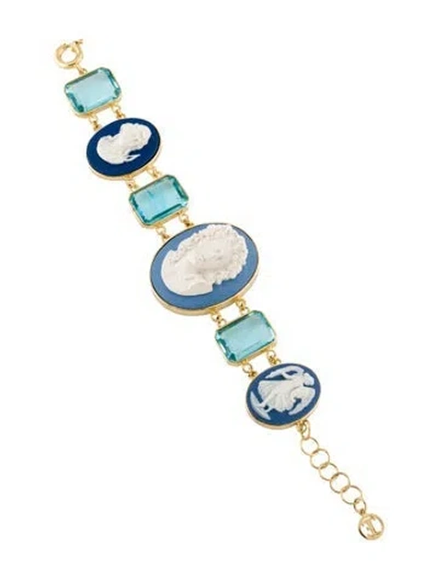 Pre-owned Tagliamonte Porcelain & Topaz Bracelet, 8.5" In Multi