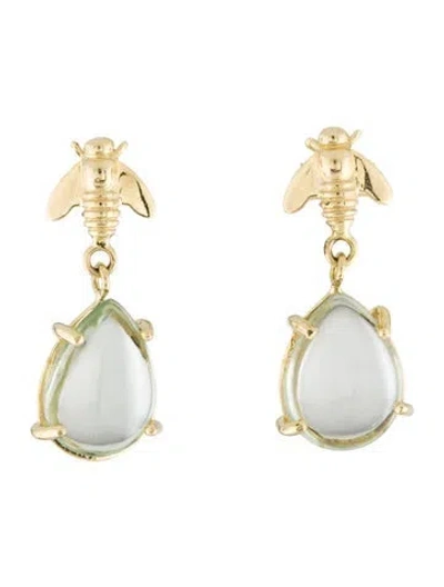 Pre-owned Tagliamonte Prasiolite Bee Drop Earrings In Multi