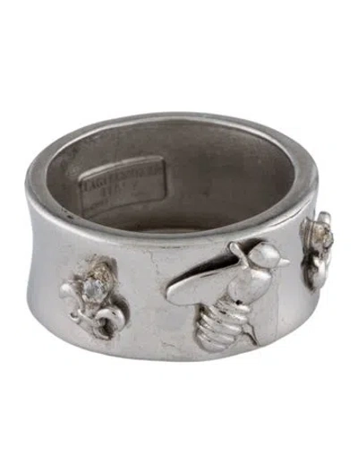 Pre-owned Tagliamonte Sapphire Bee Band Ring In Multi