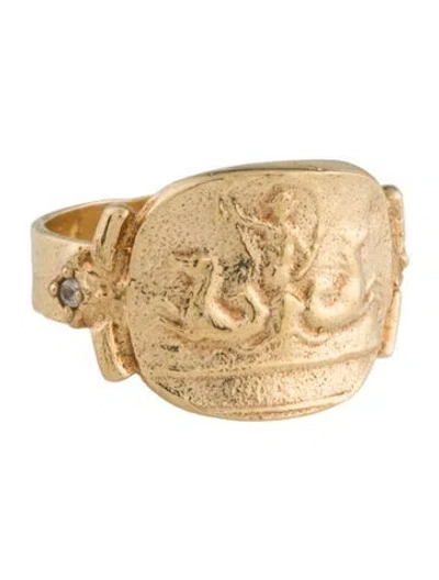 Pre-owned Tagliamonte Sapphire Cameo Cocktail Ring In Multi