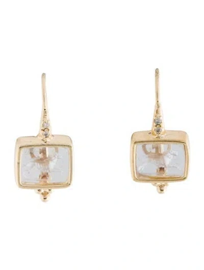 Pre-owned Tagliamonte Sapphire Venetian Cameo Drop Earrings In Multi