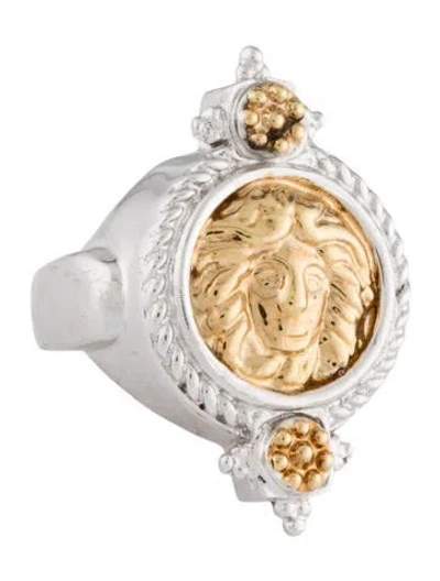 Pre-owned Tagliamonte Two-tone Medusa Cocktail Ring In Multi