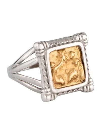 Pre-owned Tagliamonte Two-tone Mothesabrinaity Cameo Cocktail Ring In Multi