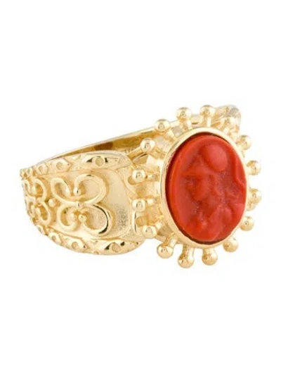 Pre-owned Tagliamonte Venetian Cameo Cocktail Ring In Multi