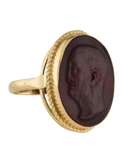 Pre-owned Tagliamonte Venetian Cameo Cocktail Ring In Multi