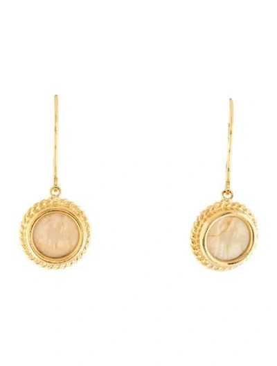 Pre-owned Tagliamonte Venetian Cameo Drop Earrings In Neutral
