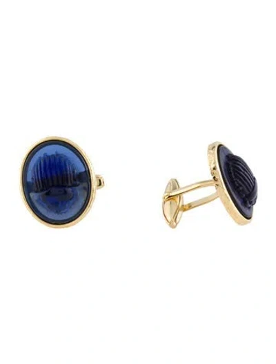 Pre-owned Tagliamonte Venetian Cameo Scarab Cufflinks In Multi