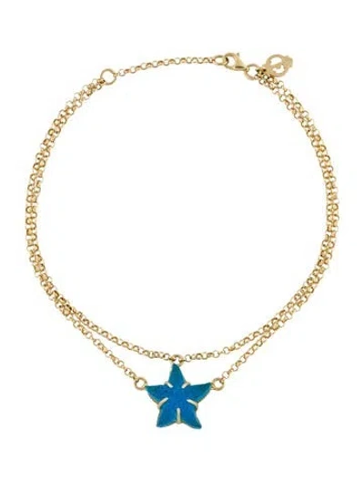 Pre-owned Tagliamonte Venetian Cameo Starfish Anklet In Multi