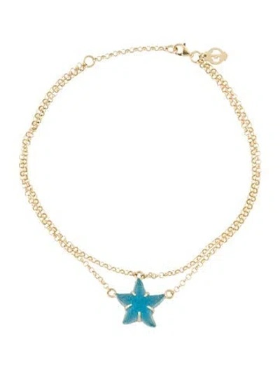 Pre-owned Tagliamonte Venetian Cameo Starfish Anklet In Multi