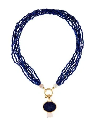 Pre-owned Tagliamonte Venetian Cameo Statement Multistrand Necklace, 20"