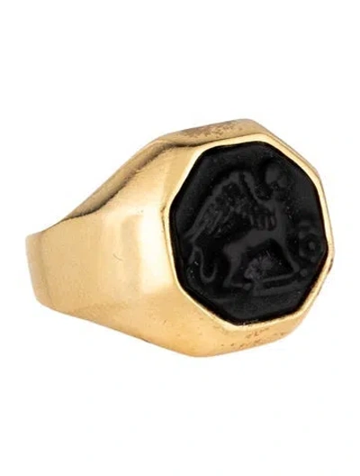 Pre-owned Tagliamonte Venetian Chimera Signet Ring In Multi