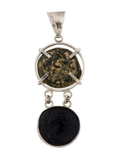 Pre-owned Tagliamonte Venetian Glass & Coin Pendant In Multi