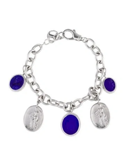 Pre-owned Tagliamonte Venetian Glass & Resin Station Bracelet, 7.25" In Multi