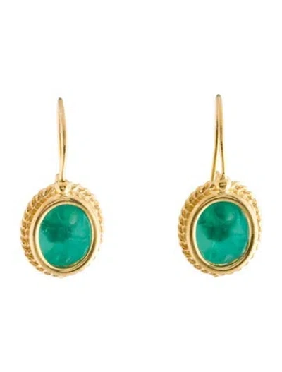 Pre-owned Tagliamonte Venetian Glass Cameo Earrings In Blue