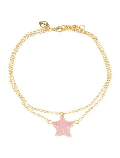 Pre-owned Tagliamonte Venetian Glass Cameo Starfish Anklet In Multi
