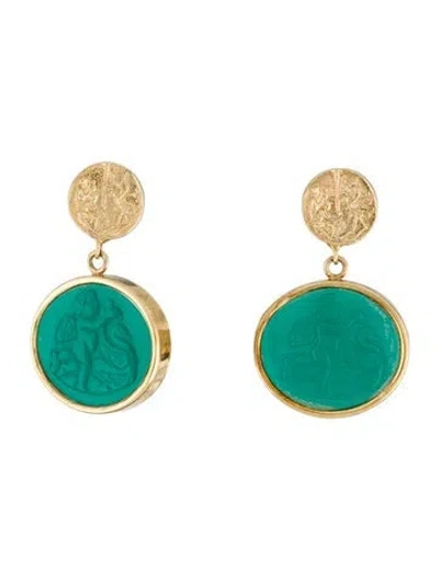 Pre-owned Tagliamonte Venetian Glass Medusa Drop Earrings In Multi