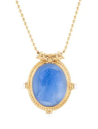 Pre-owned Tagliamonte Venetian Glass Pendant Necklace, 19" In Multi