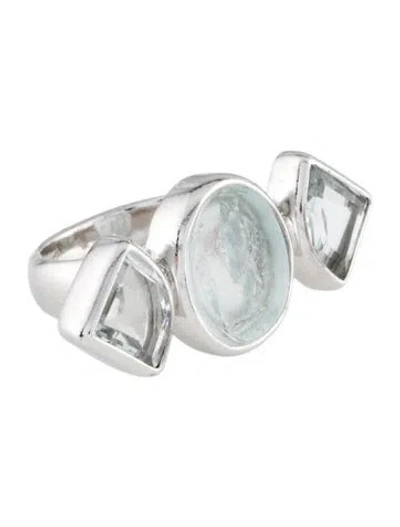 Pre-owned Tagliamonte Venetian Intaglio & Aquamarine Cocktail Ring In Multi