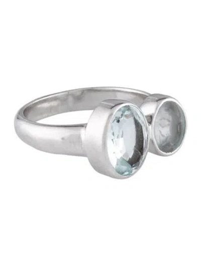 Pre-owned Tagliamonte Venetian Intaglio & Topaz Ring In Blue