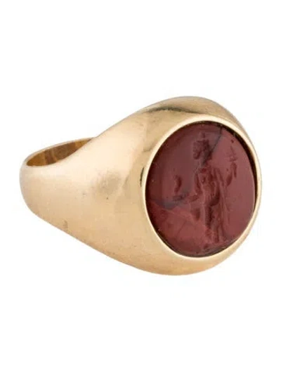 Pre-owned Tagliamonte Venetian Intaglio With Angel Cameo Ring In Red