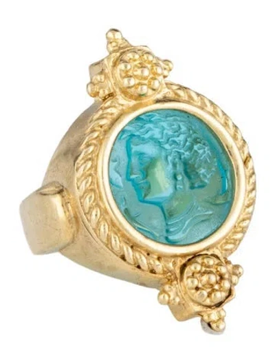 Pre-owned Tagliamonte Venetian Medusa Cameo Cocktail Ring In Multi