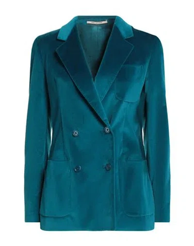 Tagliatore 02-05 Woman Blazer Azure Size 4 Cotton, Elastane