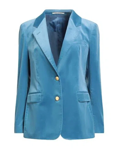 Tagliatore 02-05 Woman Blazer Azure Size 8 Cotton, Elastane