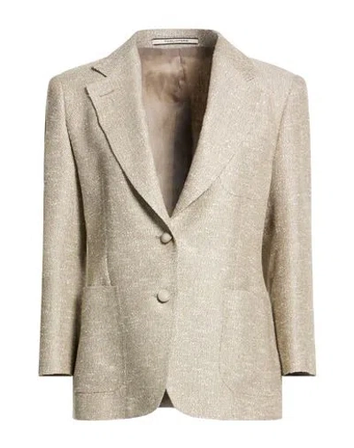 Tagliatore 02-05 Woman Blazer Beige Size 10 Viscose, Polyester, Polyacrylic, Linen, Polyamide In Brown