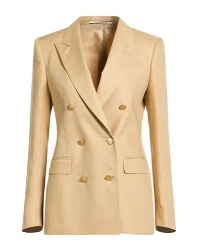 Tagliatore 02-05 Woman Blazer Beige Size 4 Linen In Sand