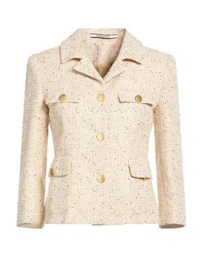 Tagliatore 02-05 Woman Blazer Beige Size 6 Cotton, Polyester, Polyamide, Viscose In Neutral